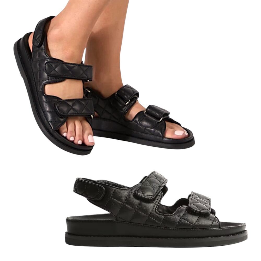 Tony Bianco Women's Hiranni Sheep Nappa Leather Sandals, Black Size 38 Eu 7.5 US